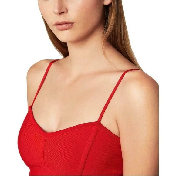 BCBGMaxAzria Women's Strappy Bodycon Dress Red Size M - Picture 4 of 5